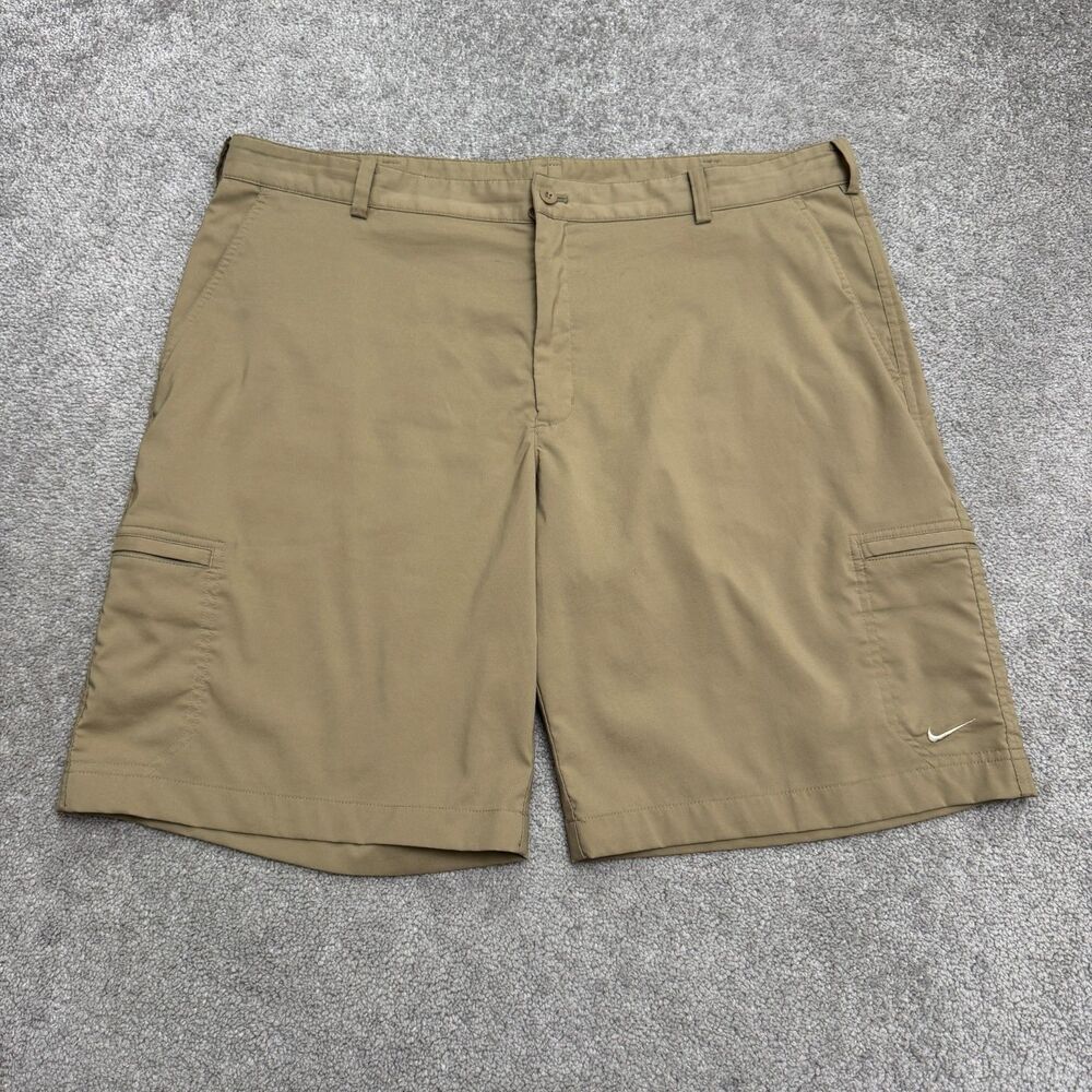 Nike Golf Performance Dri-Fit Cargo Shorts Men 40 Khaki Brown Lightweight Active